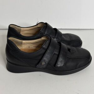 Finn Comfort Shoes Womens UK 8 US 10.5 Black Leather Straps Comfy Slip On
